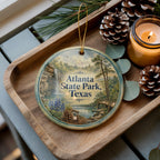 Atlanta State Park Texas Watercolor Ceramic Ornament