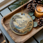 Torrey Pines State Natural Reserve California Watercolor Ceramic Ornament, photo 2 of 9