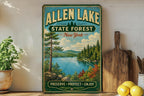 Allen Lake State Forest New York Vintage Style Metal Sign, photo 3 of 5