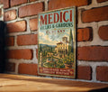 Medici Villas and Gardens in Tuscany Italy Vintage Style Metal Sign