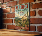 Medici Villas and Gardens in Tuscany Italy Vintage Style Metal Sign