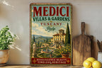 Medici Villas and Gardens in Tuscany Italy Vintage Style Metal Sign, photo 3 of 5