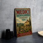Medici Villas and Gardens in Tuscany Italy Vintage Style Metal Sign, photo 4 of 5
