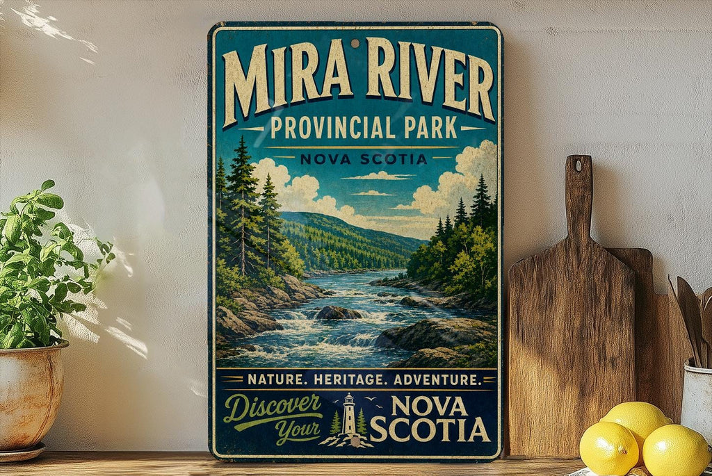 Mira River Provincial Park Nova Scotia Vintage Style Metal Sign