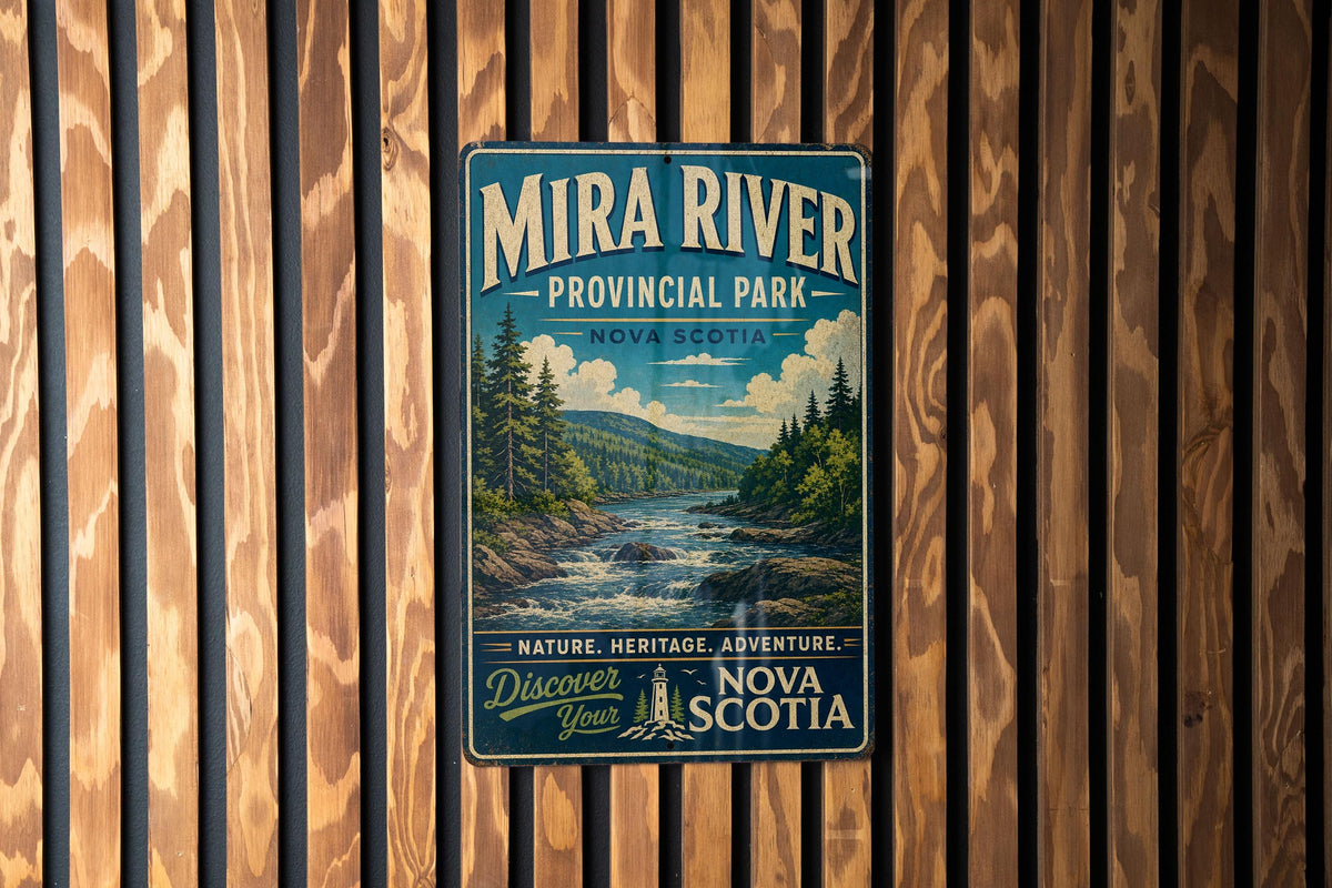 Mira River Provincial Park Nova Scotia Vintage Style Metal Sign, photo 2 of 5