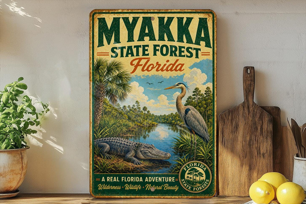 Myakka State Forest Florida Vintage Style Metal Sign, photo 3 of 5