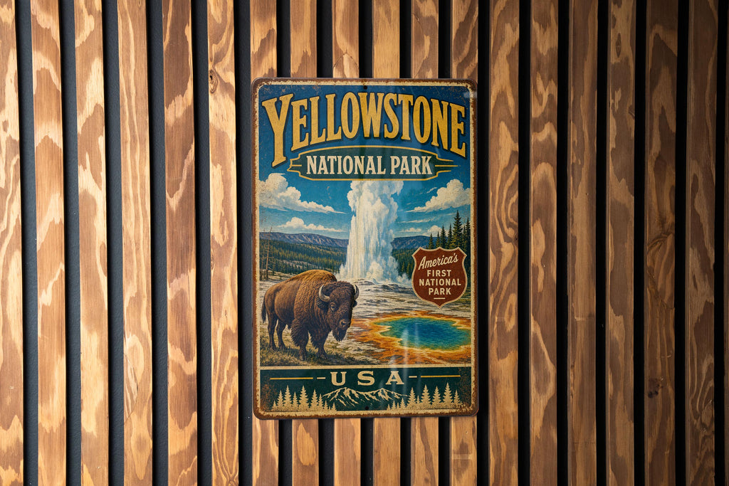 Yellowstone National Park USA Vintage Style Metal Sign, photo 3 of 5