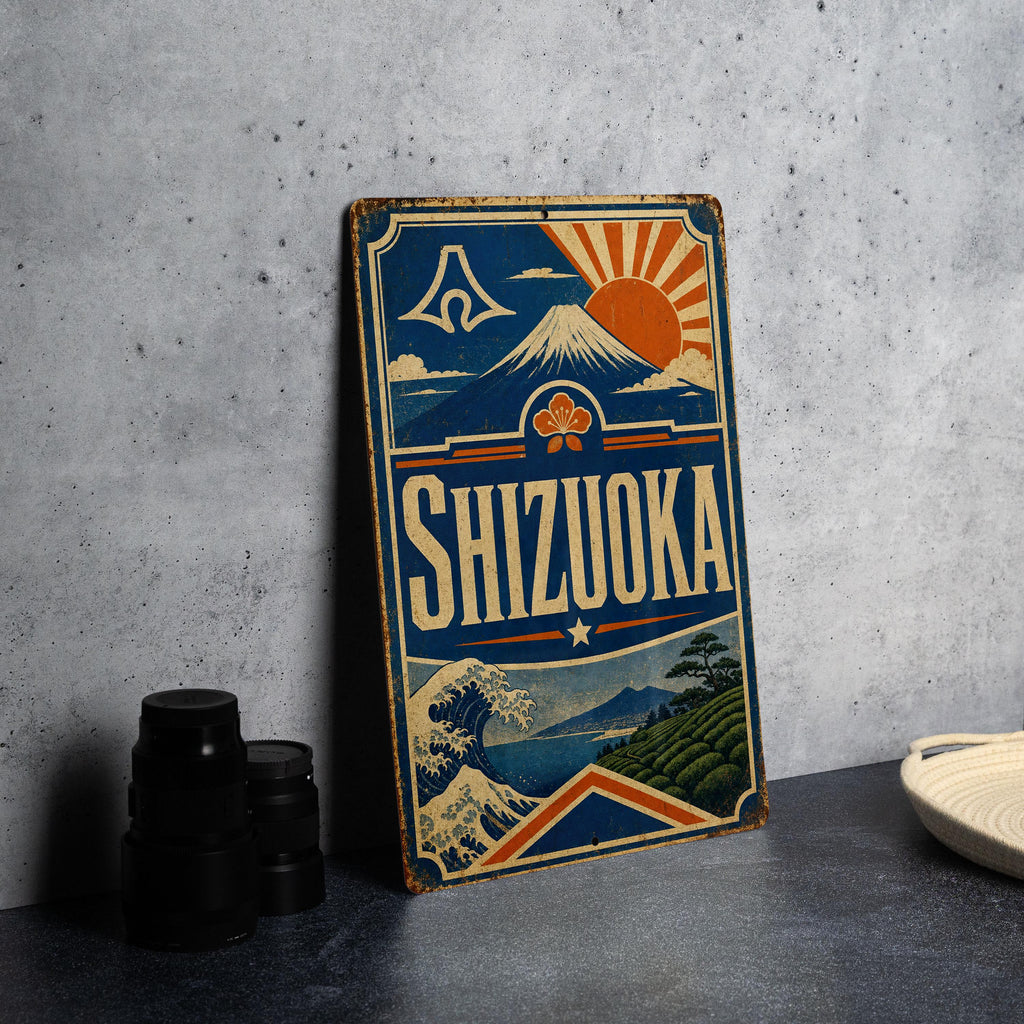Shizuoka Japan Vintage Flag Metal Sign, photo 4 of 5