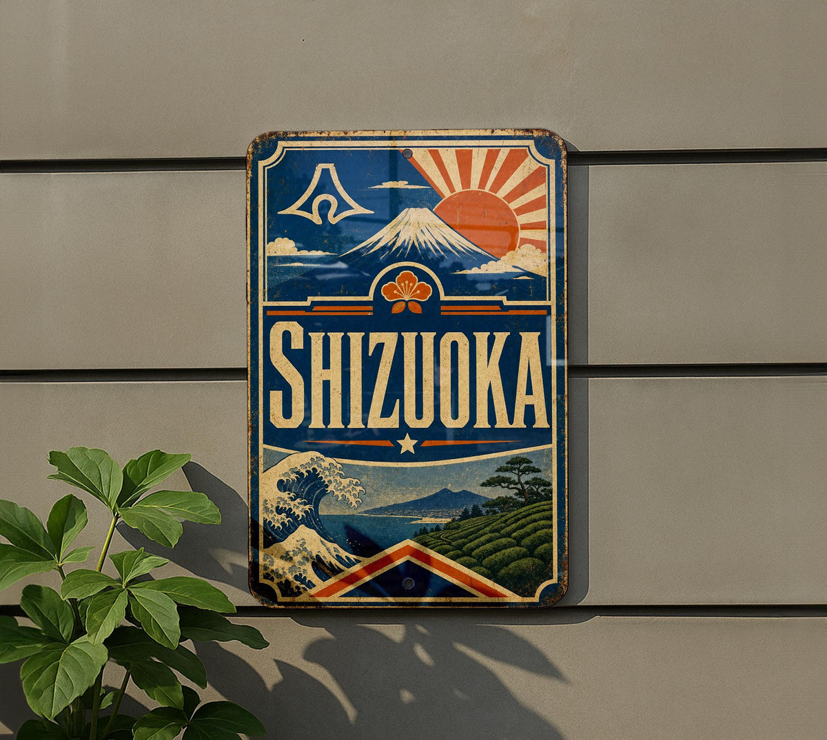 Shizuoka Japan Vintage Flag Metal Sign, photo 5 of 5