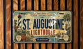 St Augustine Lighthouse Metal License Plate Sign