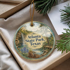 Atlanta State Park Texas Watercolor Ceramic Ornament, photo 4 of 9