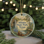 Atlanta State Park Texas Watercolor Ceramic Ornament, photo 7 of 9