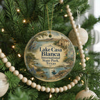 Watercolor Lake Casa Blanca International State Park Texas Ceramic Ornament, photo 6 of 9