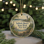 Selkirk Shores State Park New York Watercolor Ceramic Ornament, photo 7 of 9