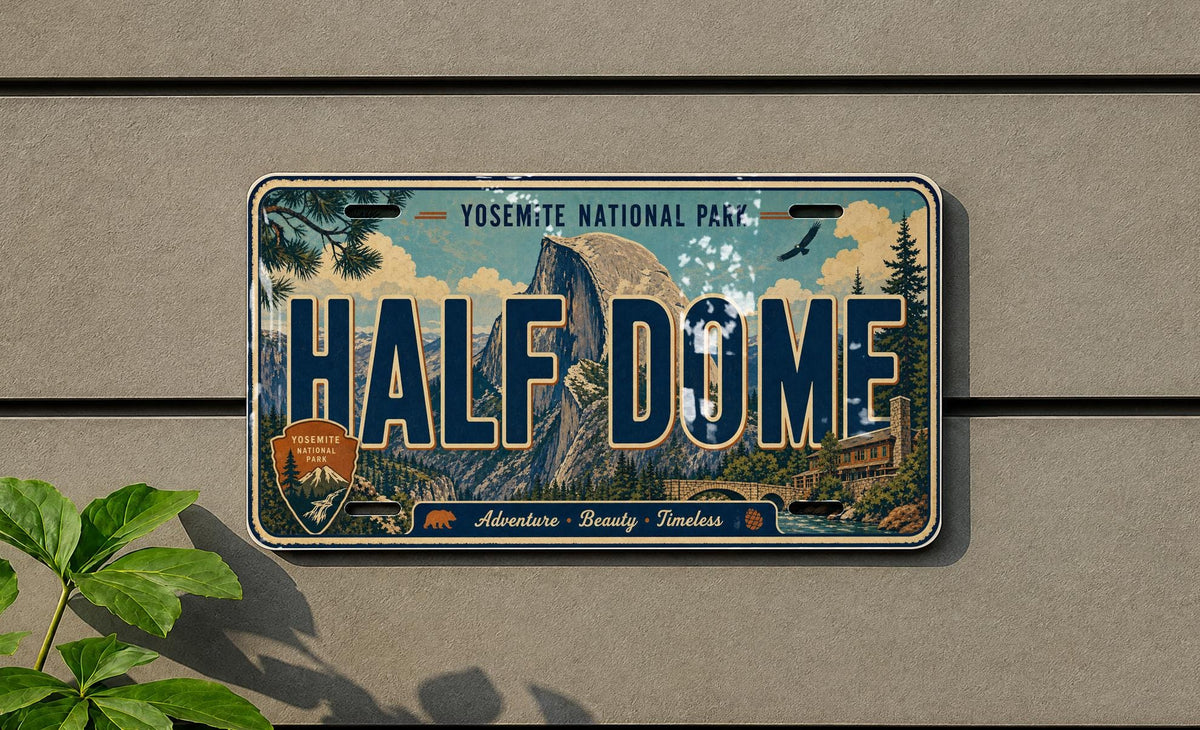 Half Dome Yosemite National Park Metal License Plate Sign, photo 2 of 6